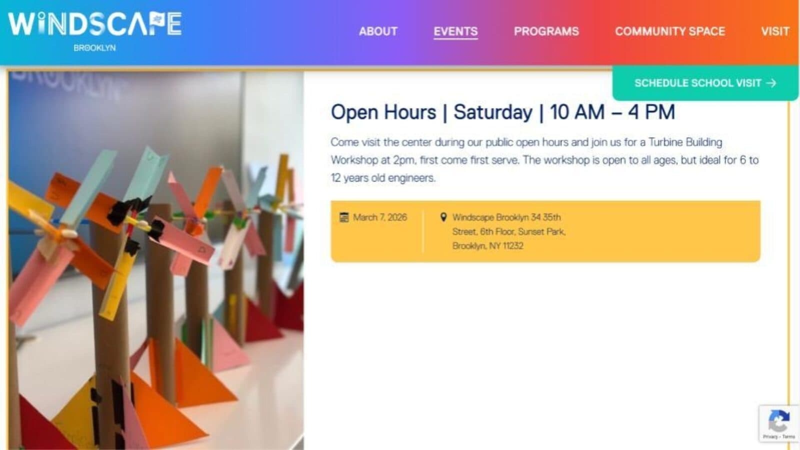 Windscape Brooklyn Open Hours March 7