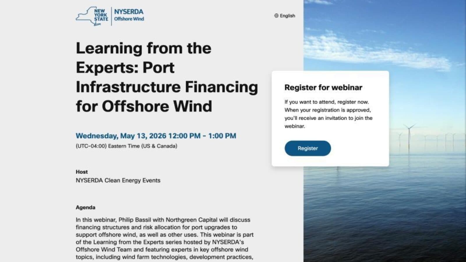 Learning from the Experts: Port Infrastructure Financing for Offshore Wind